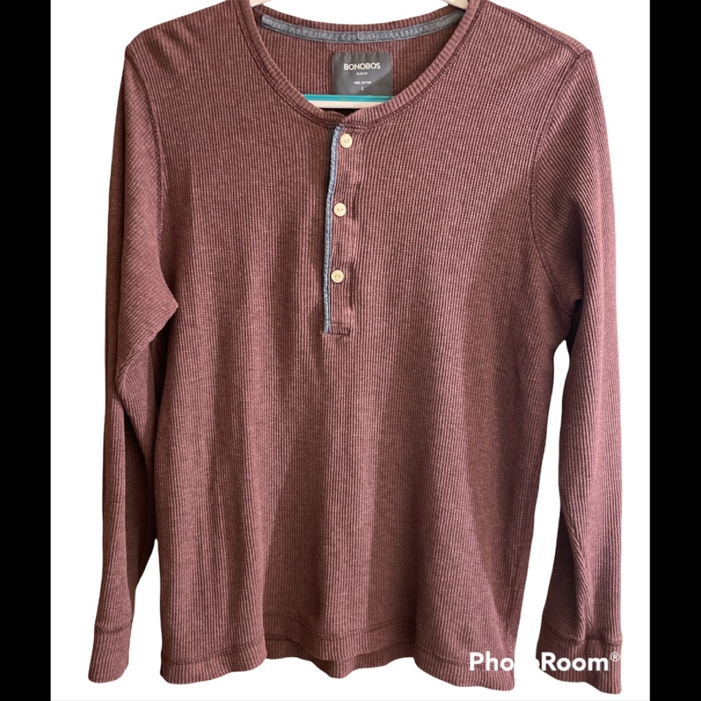 Bonobos Long Sleeve Henley Size: Large